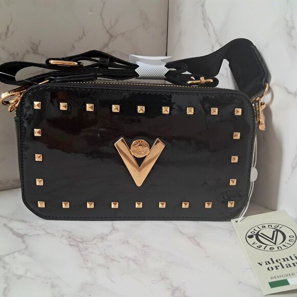 Valentino Orlandi Handbags - Valentino Orlandi Black Patent Camera Bag - New with Tags